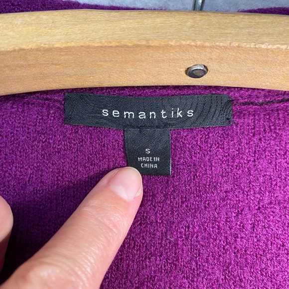 Semantiks Size S Merino Wool Jacket Floral Applique Button Front - Picture 3 of 9